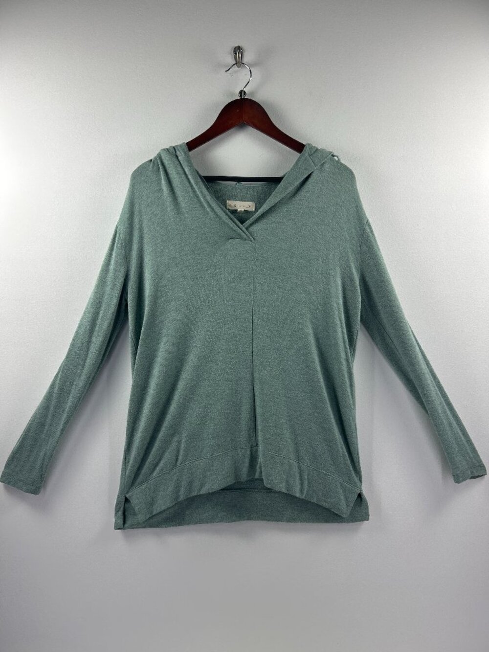 Lou & Grey for LOFT Sage Green Wrap Tie Neck Long Sleeve Top S